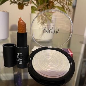 Laura Geller Lipstick and Highlighter - Brown and Cream